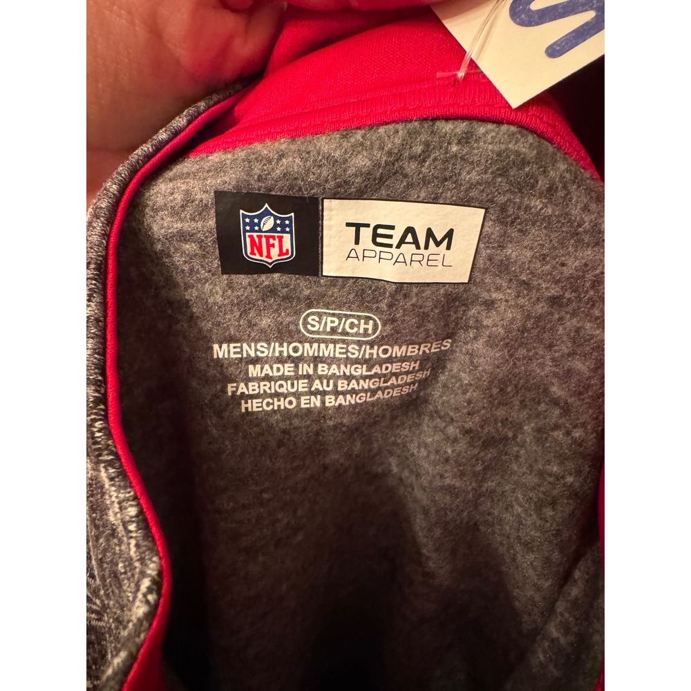Atlanta Falcons NFL Team Apparel Mens Small Quarter Zip Pullover Gray Red NEW - Picture 3 of 3